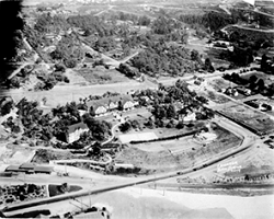 Aerial black and white photo of early Del Mar
