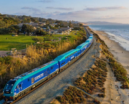 Coaster Train on bluff in Del Mar