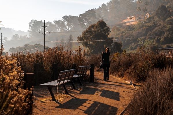 Hiker at San Dieguito Lagoon