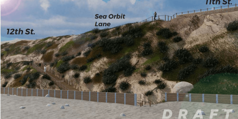 At-Grade Crossing at 11th Street – Stairs to the Beach